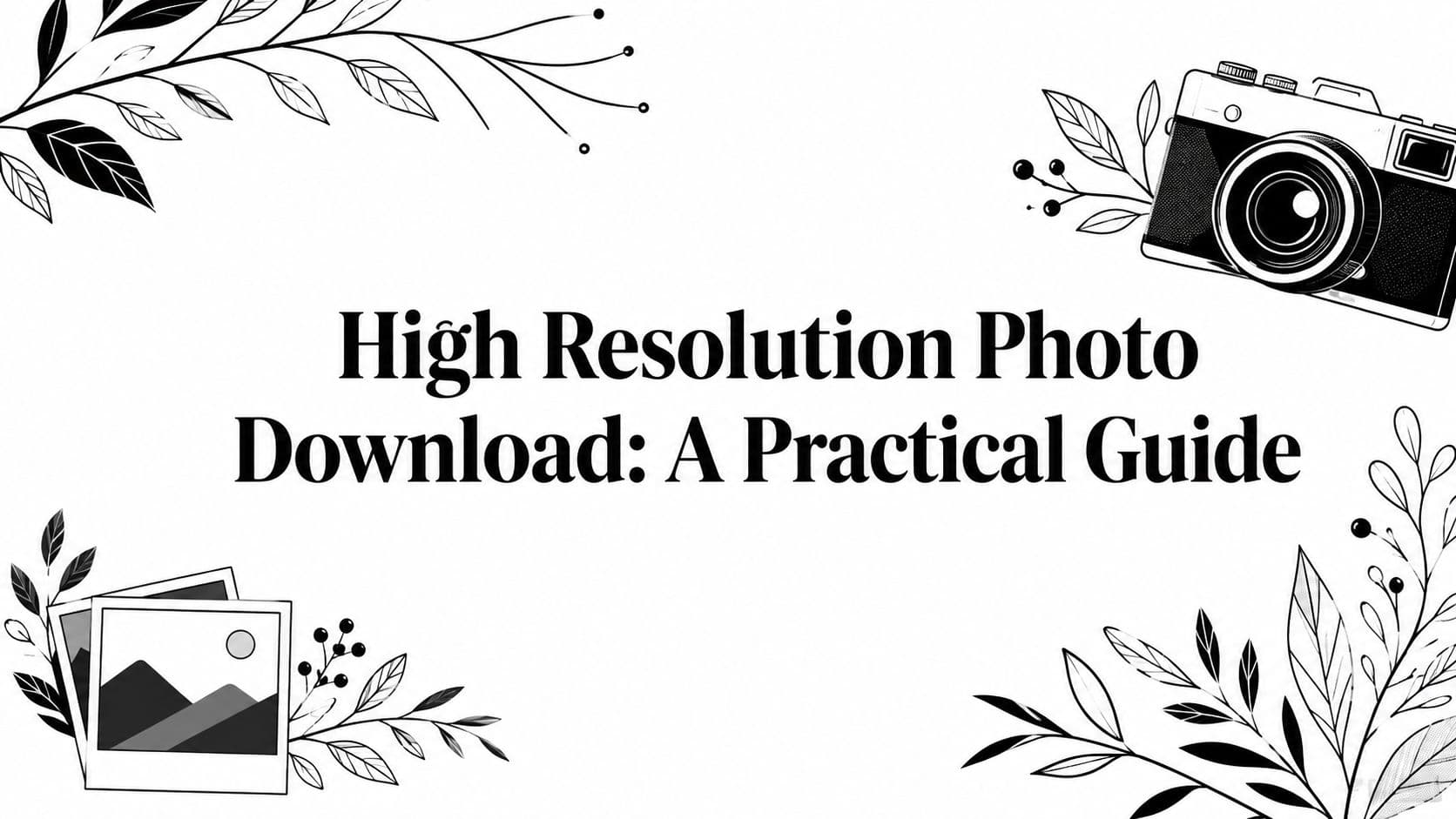 High Resolution Photo Download: A Practical Guide